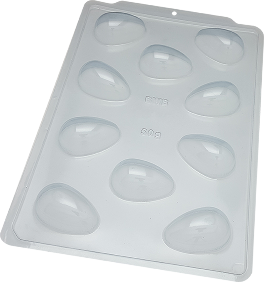 BWB 3614 - SP Smooth Egg 50g - 3 part chocolate mould