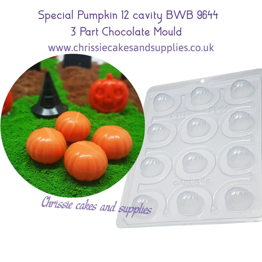 Special Pumpkin 12 cavity 3 Part Chocolate Mould BWB 9644