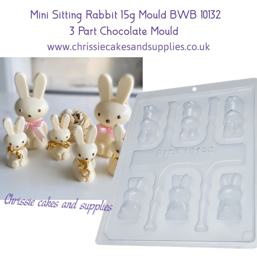 Mini Sitting Rabbit 15g 3 Part Chocolate Mould BWB 10132