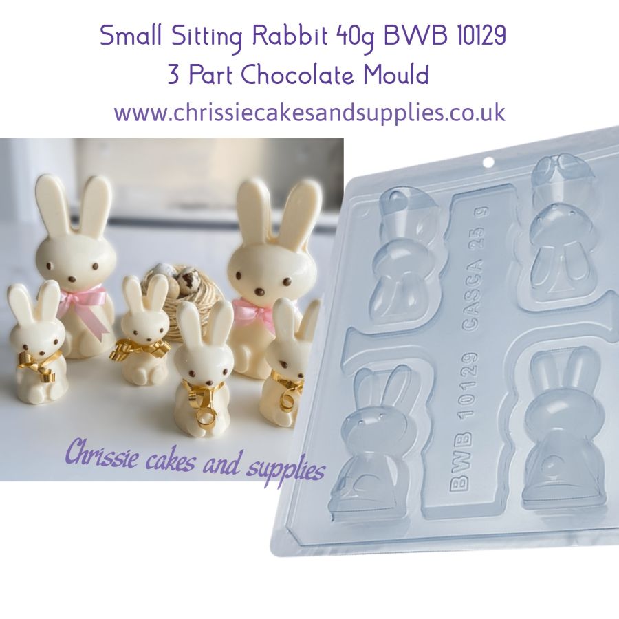 Small Sitting Rabbit 40g 3 Part Chocolate Mould BWB 10129