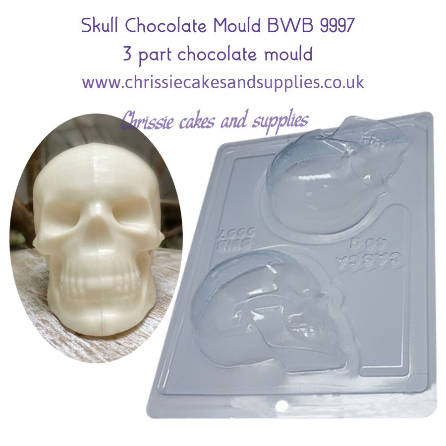 Skull 3 part Chocolate Mould BWB 9997