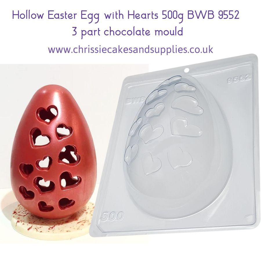 Hollow Easter Egg with Hearts 500g Chocolate Mould