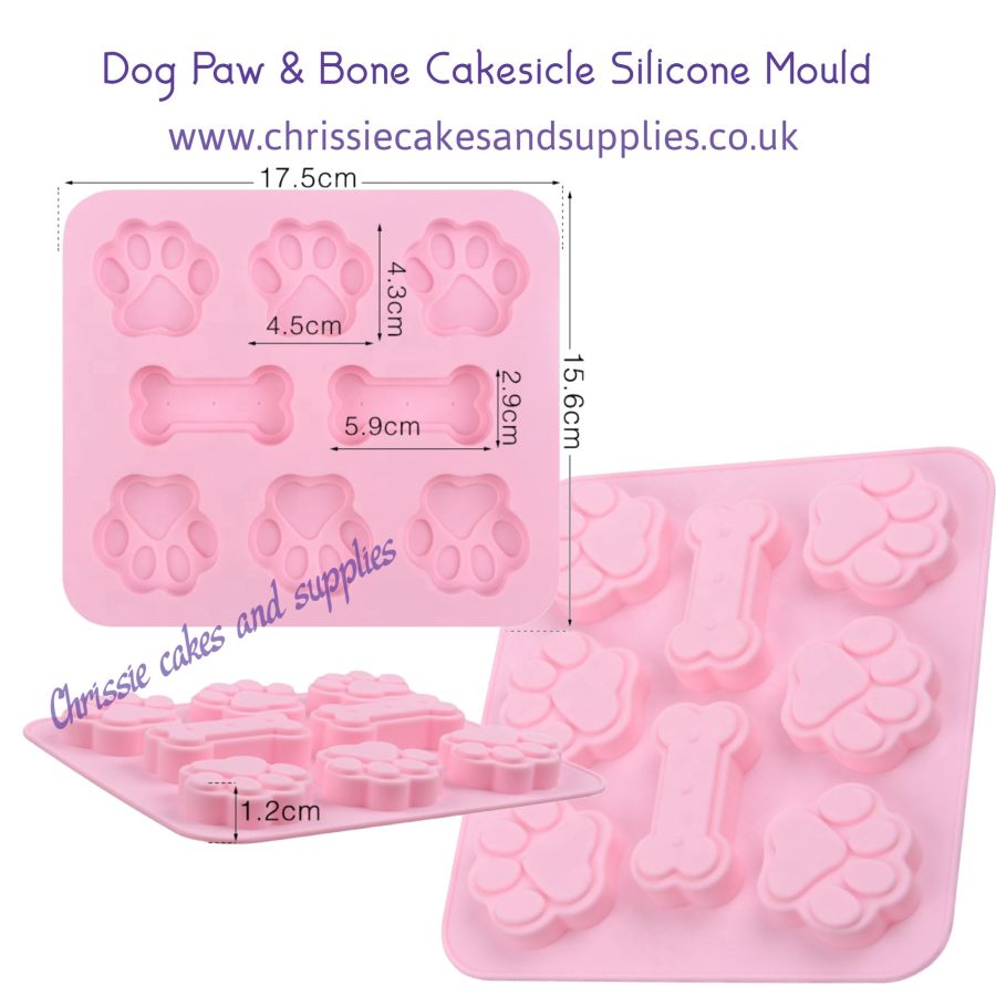 Dog Paw & Bone Cakesicle Silicone Mould