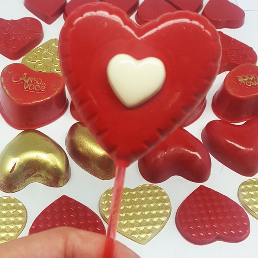 LOVE HEART LOLLIPOP CHOCOLATE MOULD