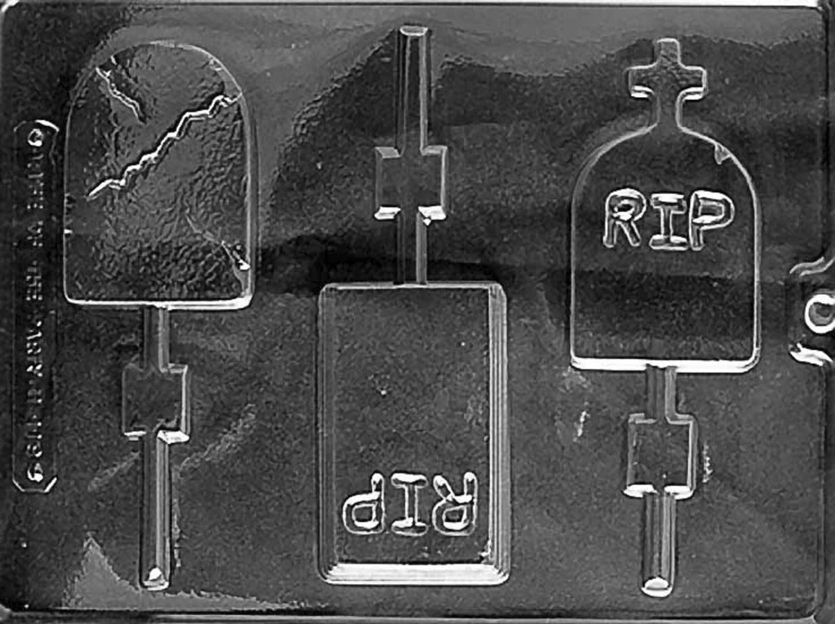 ASSORTED SIZE HEADSTONES LOLLIPOP CHOCOLATE MOULD