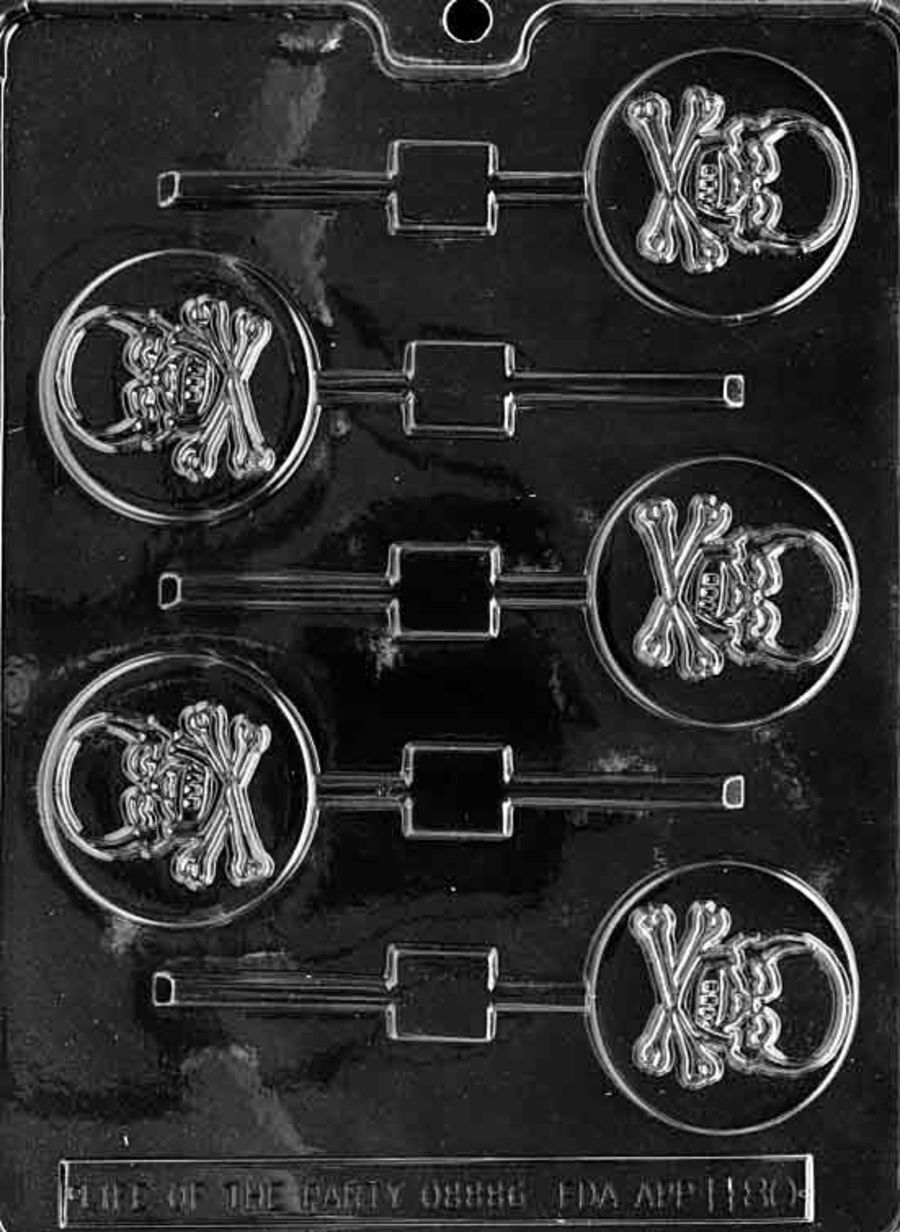 SKULL AND CROSSBONES LOLLY CHOCOLATE MOULD