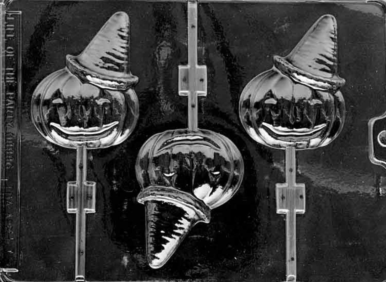 JACK O LANTERN WITH HAT LOLLY CHOCOLATE MOULD