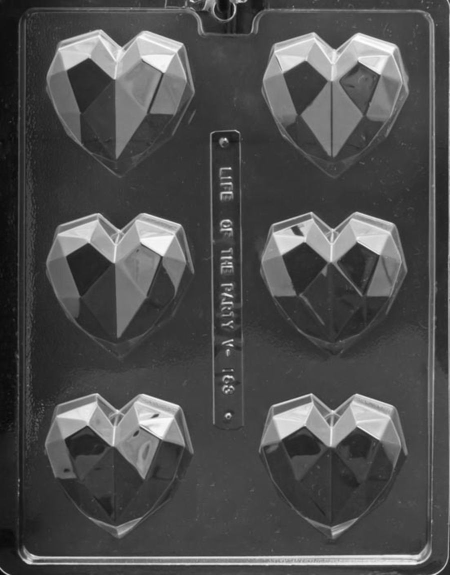 GEOMETRIC HEART FOR CHOCOLATE BOMBS MOULD