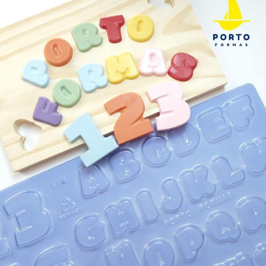 Funky Alphabet and Numbers Chocolate Mould