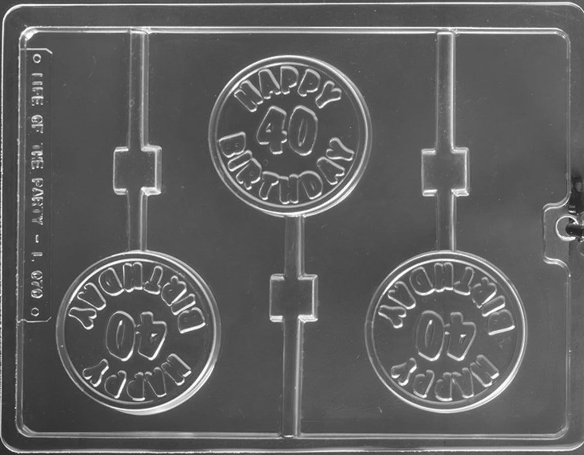 Happy 40th Birthday Chocolate Lolly Mould L070