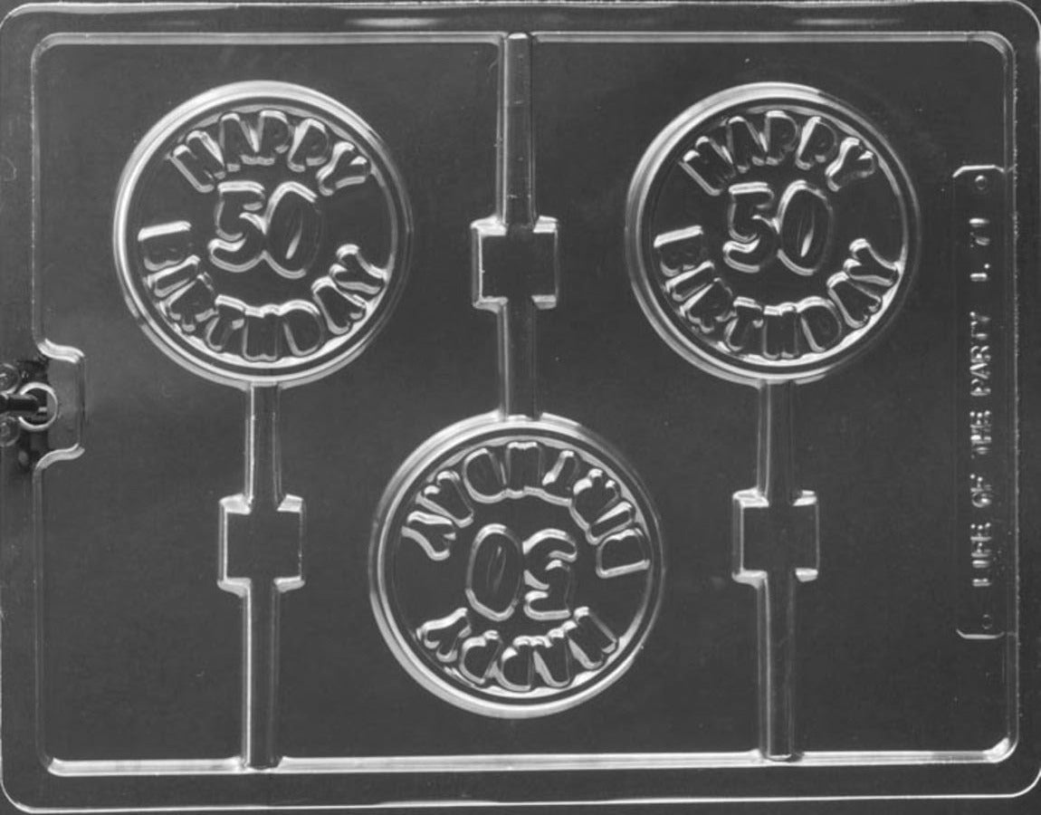 Happy 50th Birthday Chocolate Lolly Mould L071