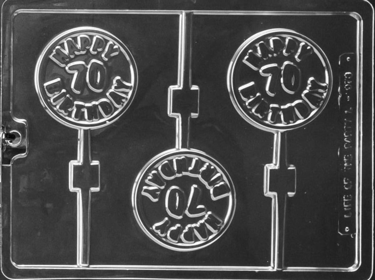 Happy 70th Birthday Chocolate Lolly Mould