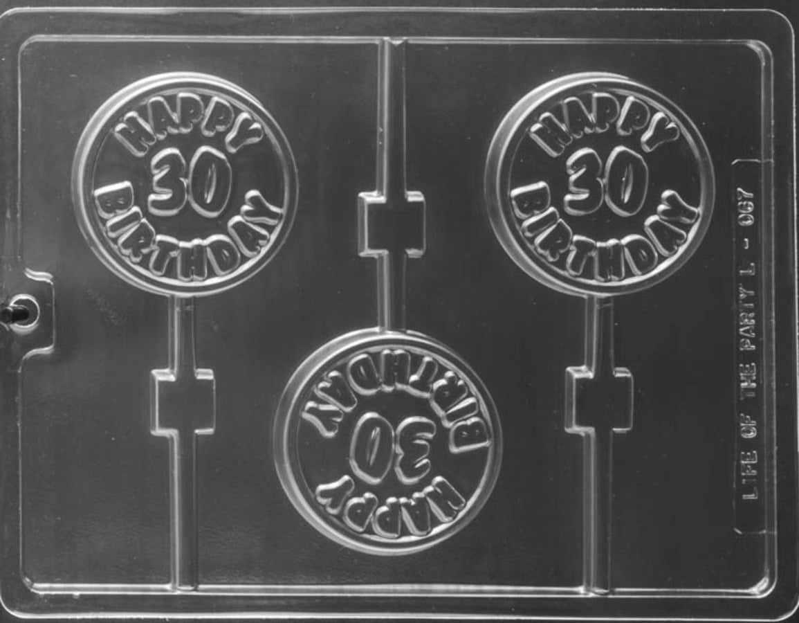 Happy 30th Birthday Lolly Chocolate Mould
