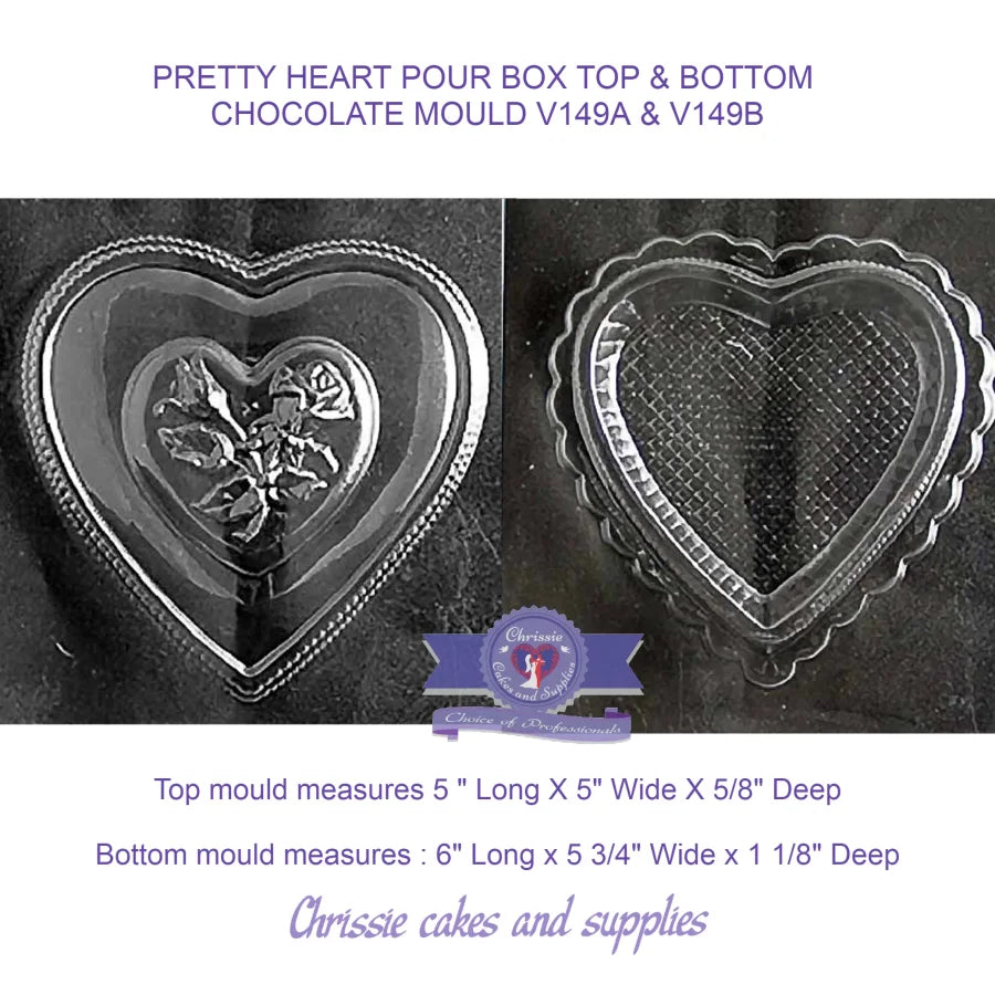 PRETTY HEART POUR BOX CHOCOLATE MOULD