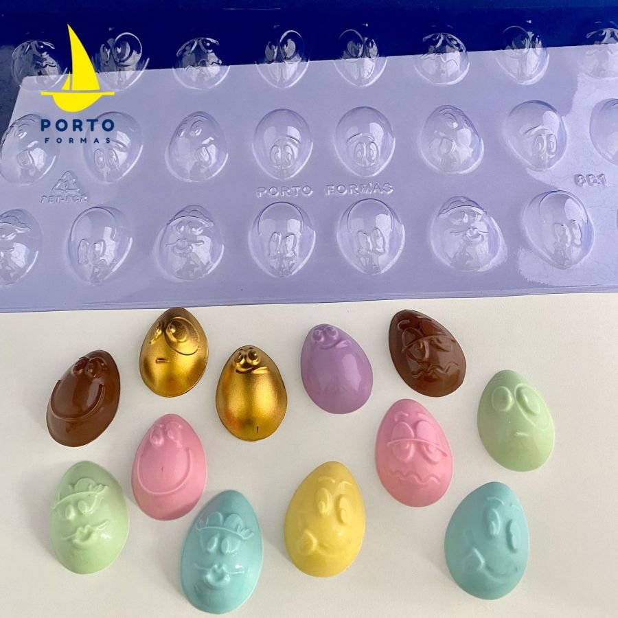 Easter Egg with Faces Chocolate Mould