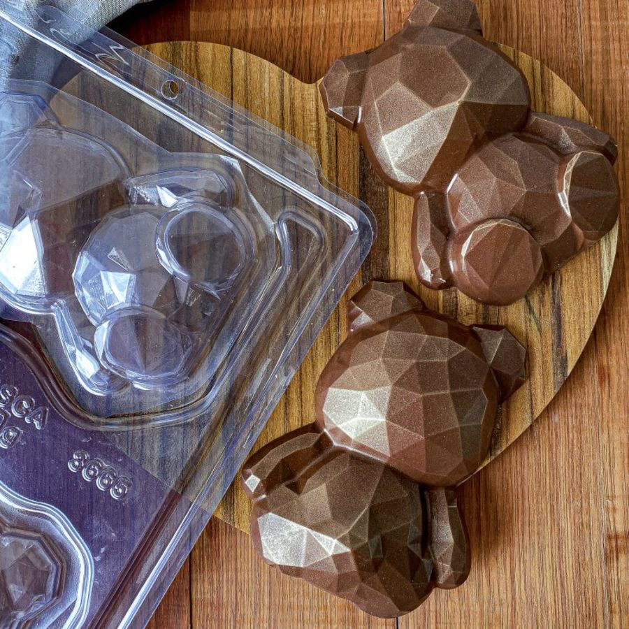 GEOMETRIC SEATED BEAR CHOCOLATE MOULD