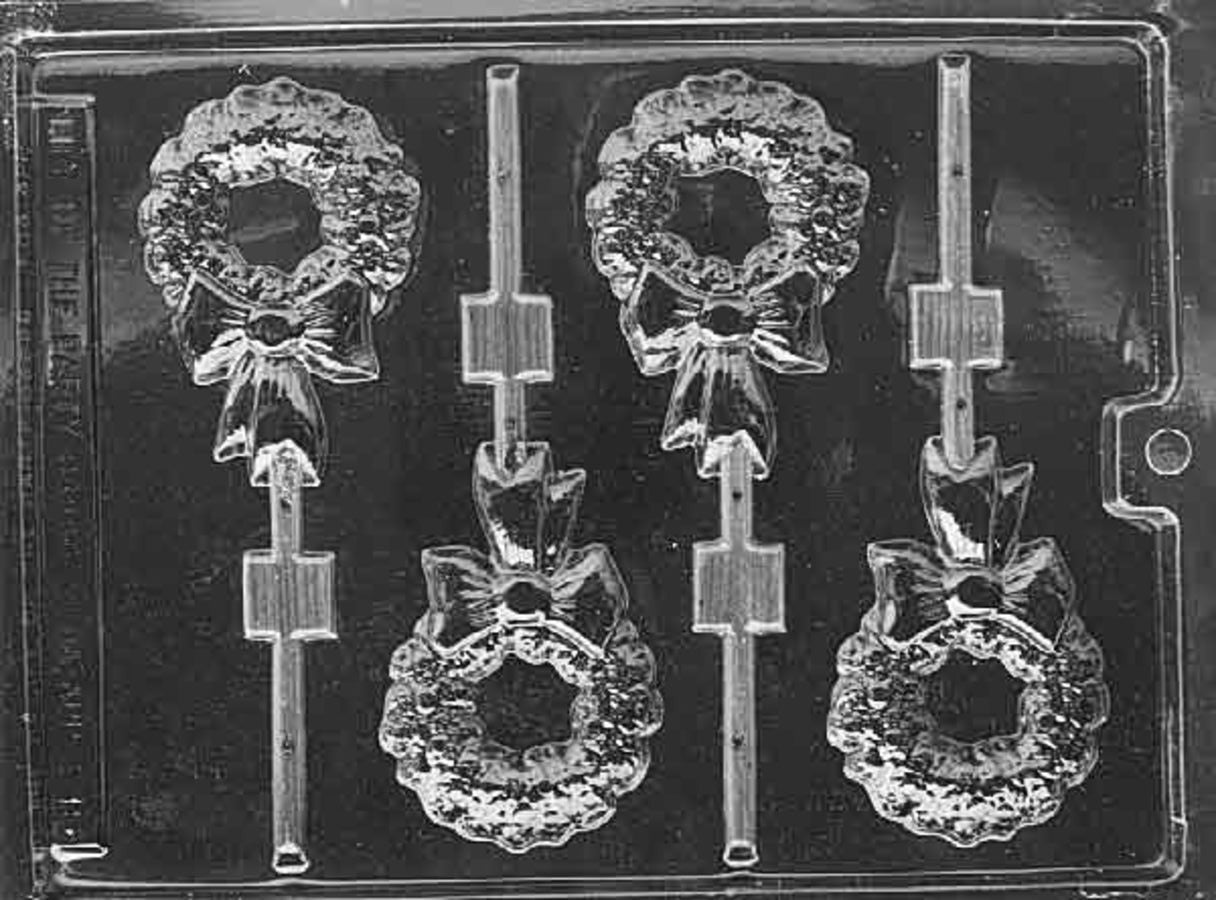 WREATH LOLLY WITH BOW CHOCOLATE MOULD