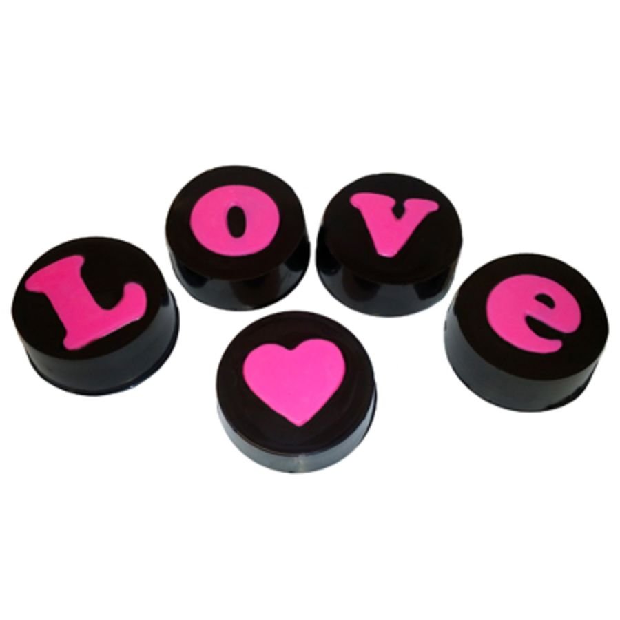 L O V E & HEART ROUND SANDWICH COOKIE CHOCOLATE MOULD