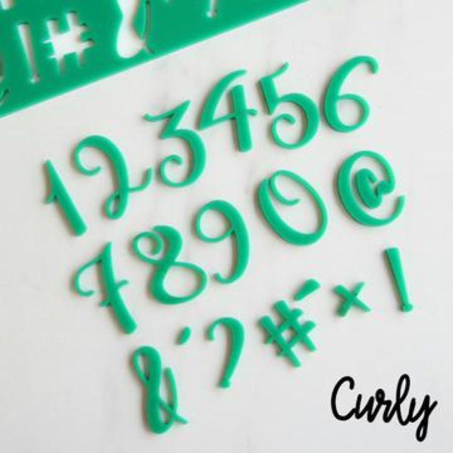 Curly Lettering Stamp Set