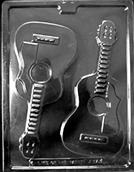 2 CAVITY GUITAR CHOCOLATE MOULD