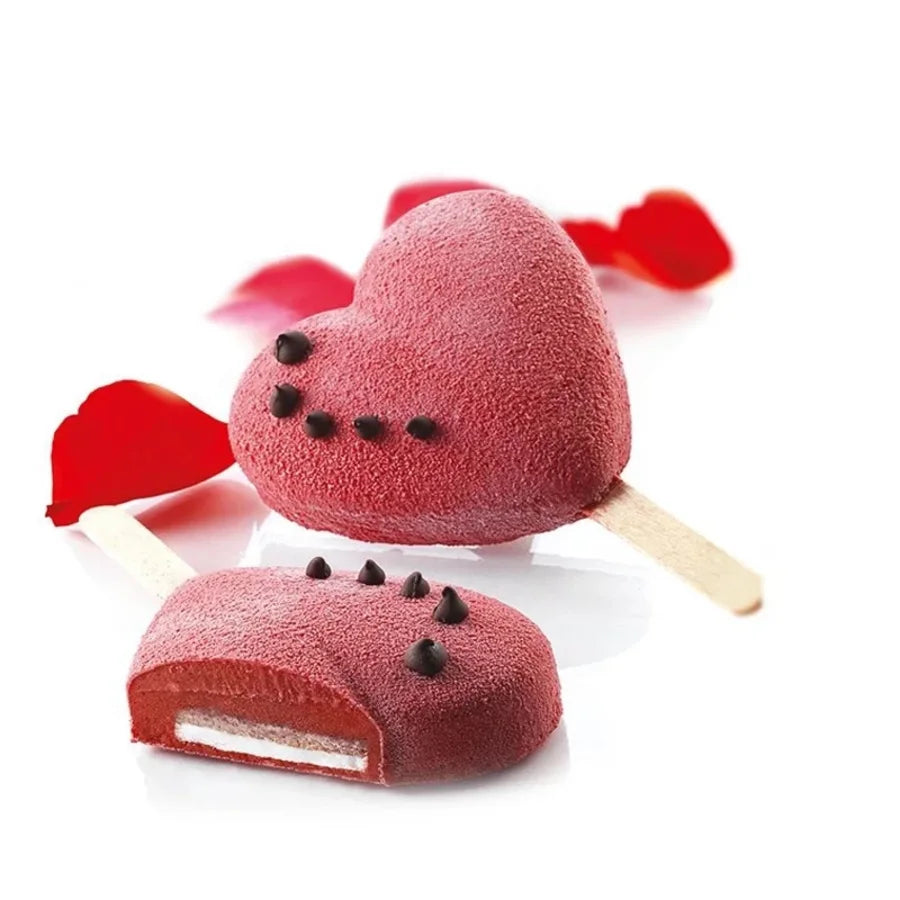LARGE 4 cup HEART Popsicle Ice-Cream Mould
