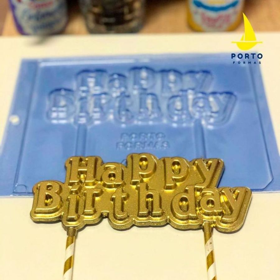 Happy Birthday Plaque Chocolate mould Pfm 458 Bwb 10018