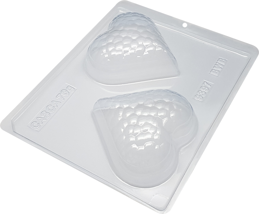 Gouge Textured Heart 3 part Chocolate Mould - BWB 9397