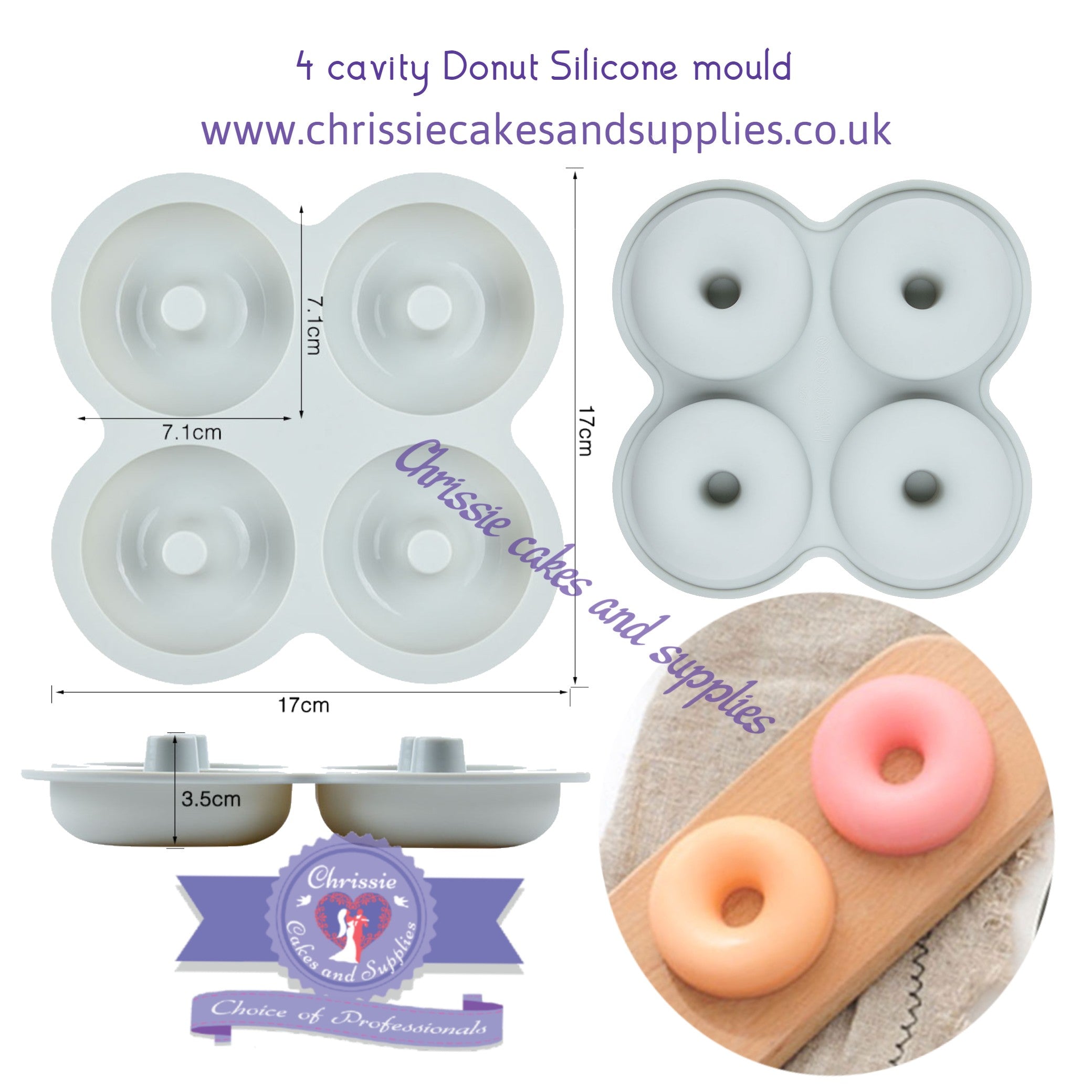 4 Cavity Donut Silicone Mould