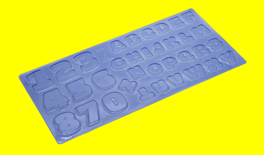 Funky Alphabet and Numbers Chocolate Mould