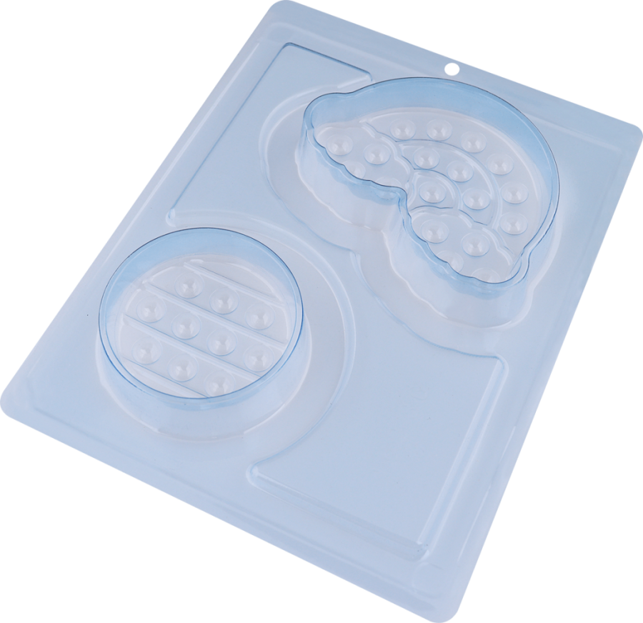BWB 10286 - Pop It Round and Cloud - 3 Part Chocolate Mould