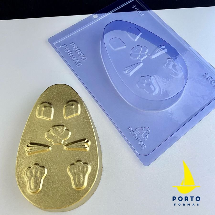 Flat Egg with Bunny Chocolate Mould