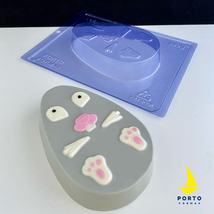 Flat Egg with Bunny Chocolate Mould