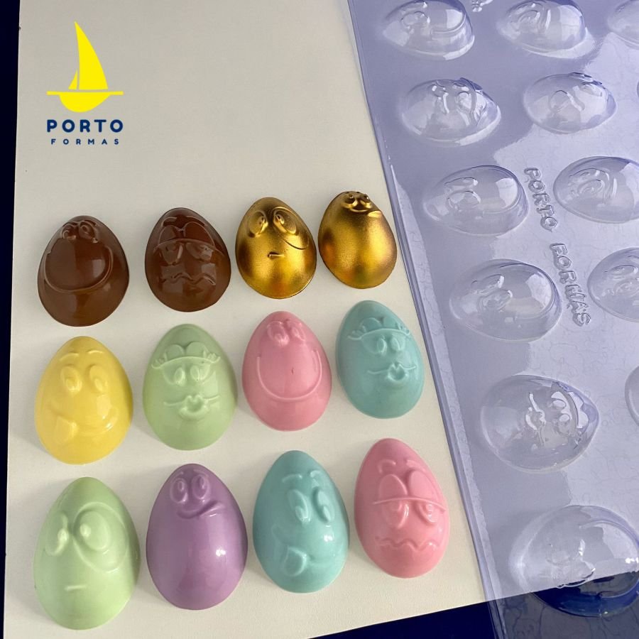 Easter Egg with Faces Chocolate Mould