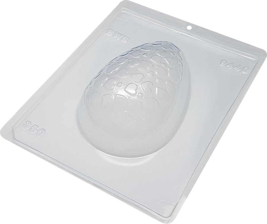 Textured Easter Egg with Small Heart 350g - 3 part Chocolate mould - BWB 9440