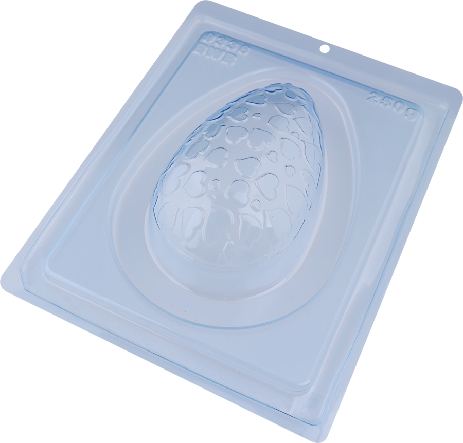 SMALL HEART TEXTURED EGG 250G CHOCOLATE MOULD