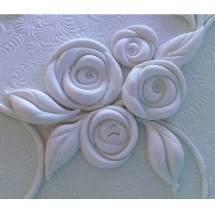 Sweet Elite Pouf Roses and Leaves Silicone Mould
