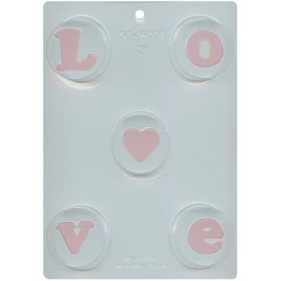 L O V E & HEART ROUND SANDWICH COOKIE CHOCOLATE MOULD