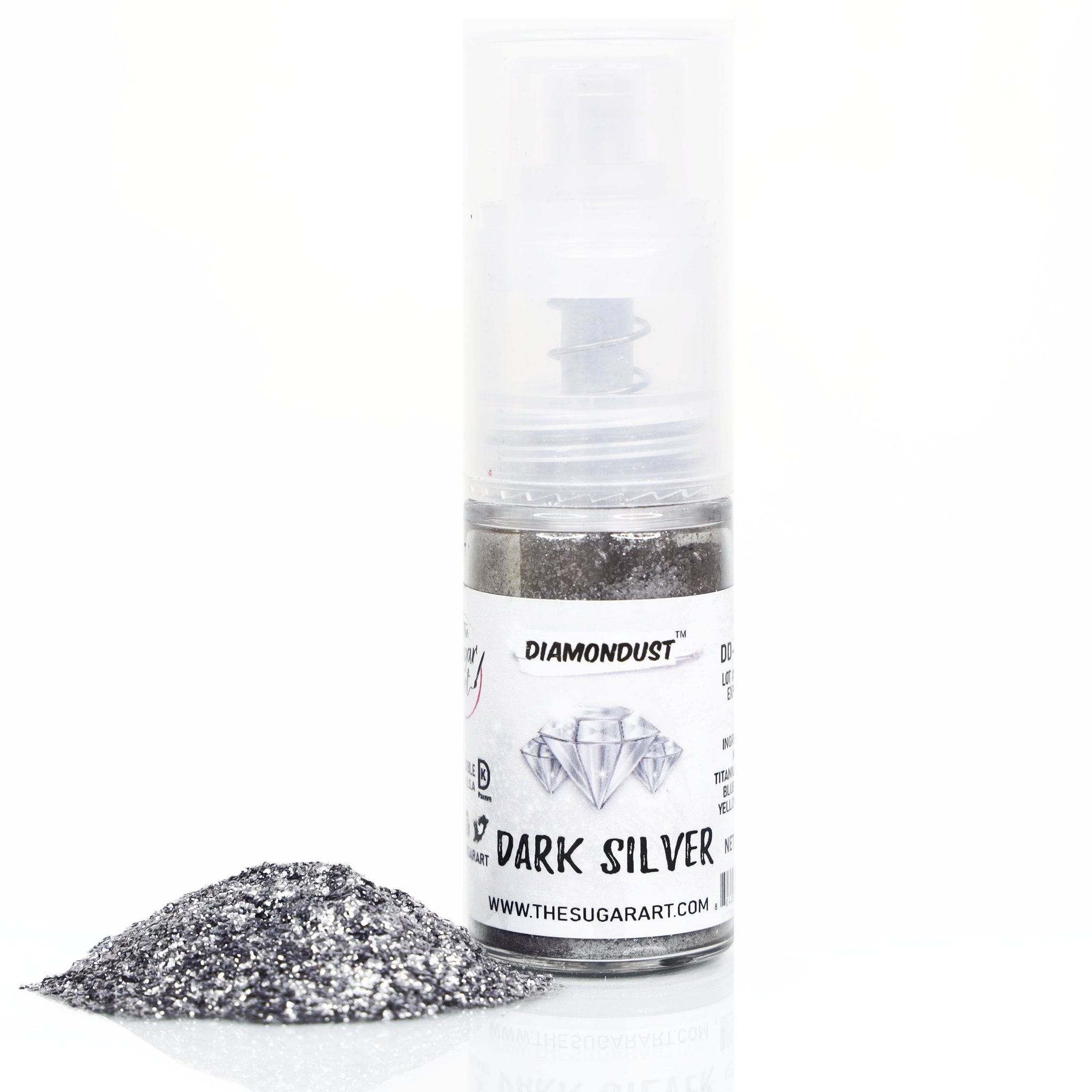 Dark Silver DiamonDust Edible Glitter