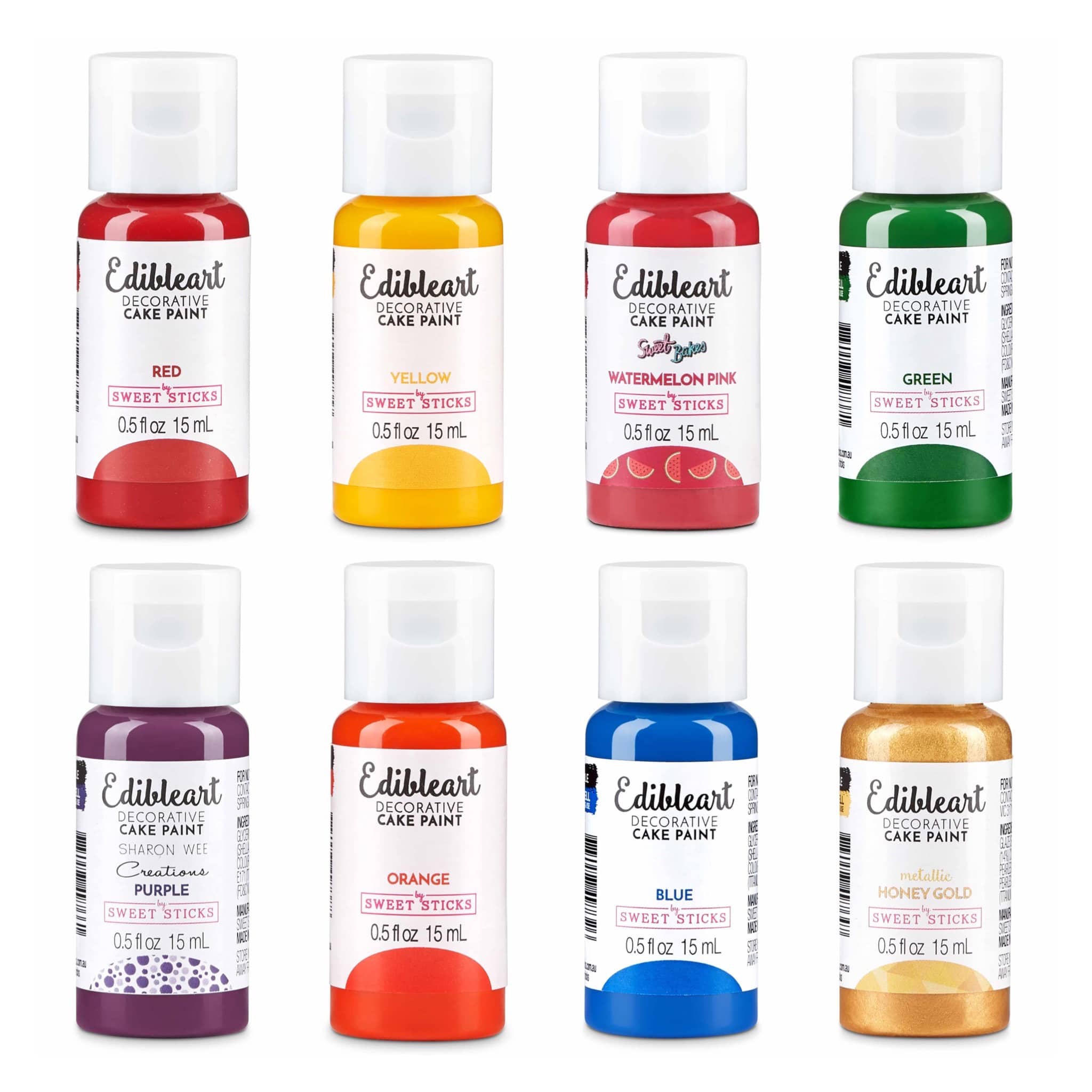 Edible Art Paint - Rainbow Set - 8 pack
