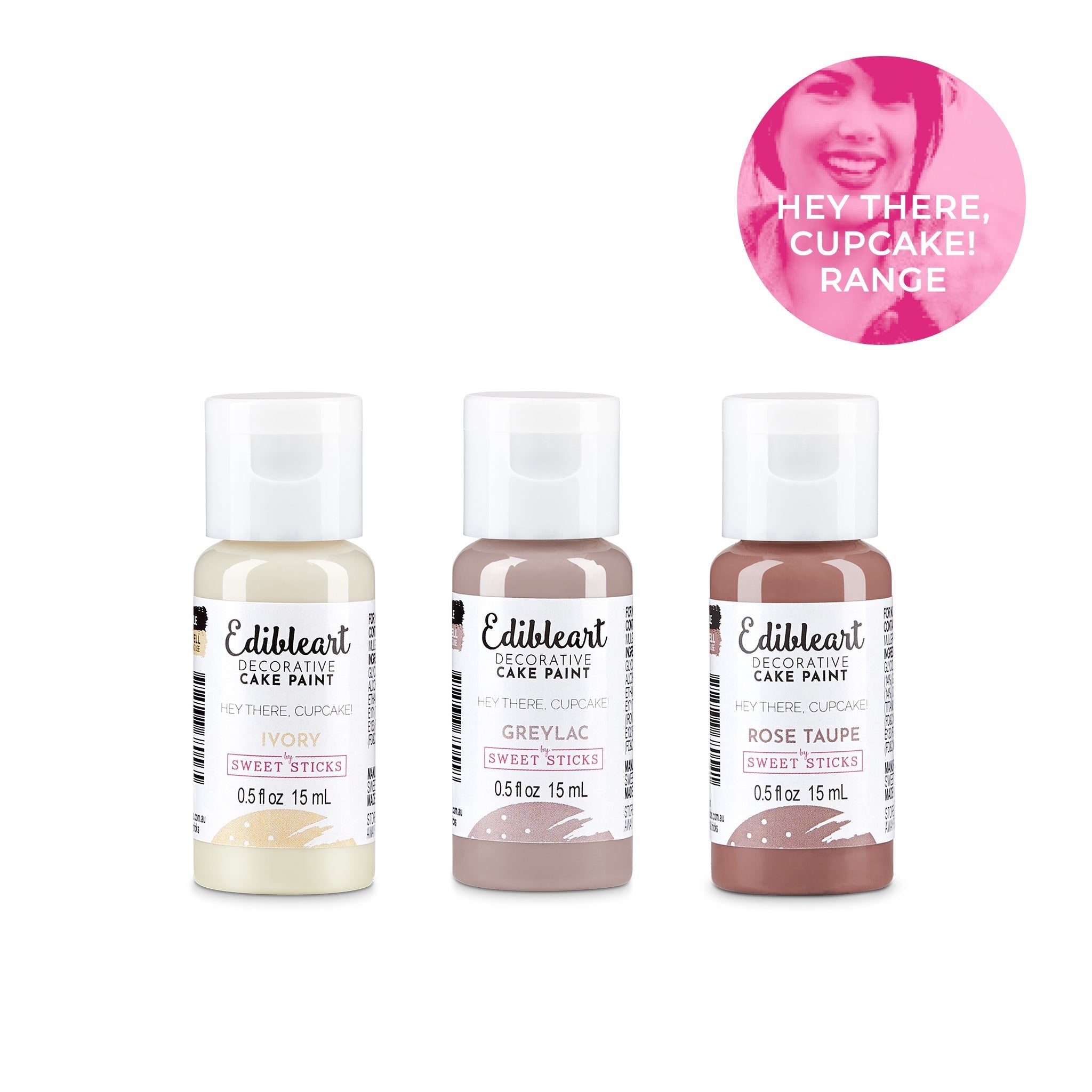 Edible Art Paint - HEY THERE CUPCAKE - 3 pack