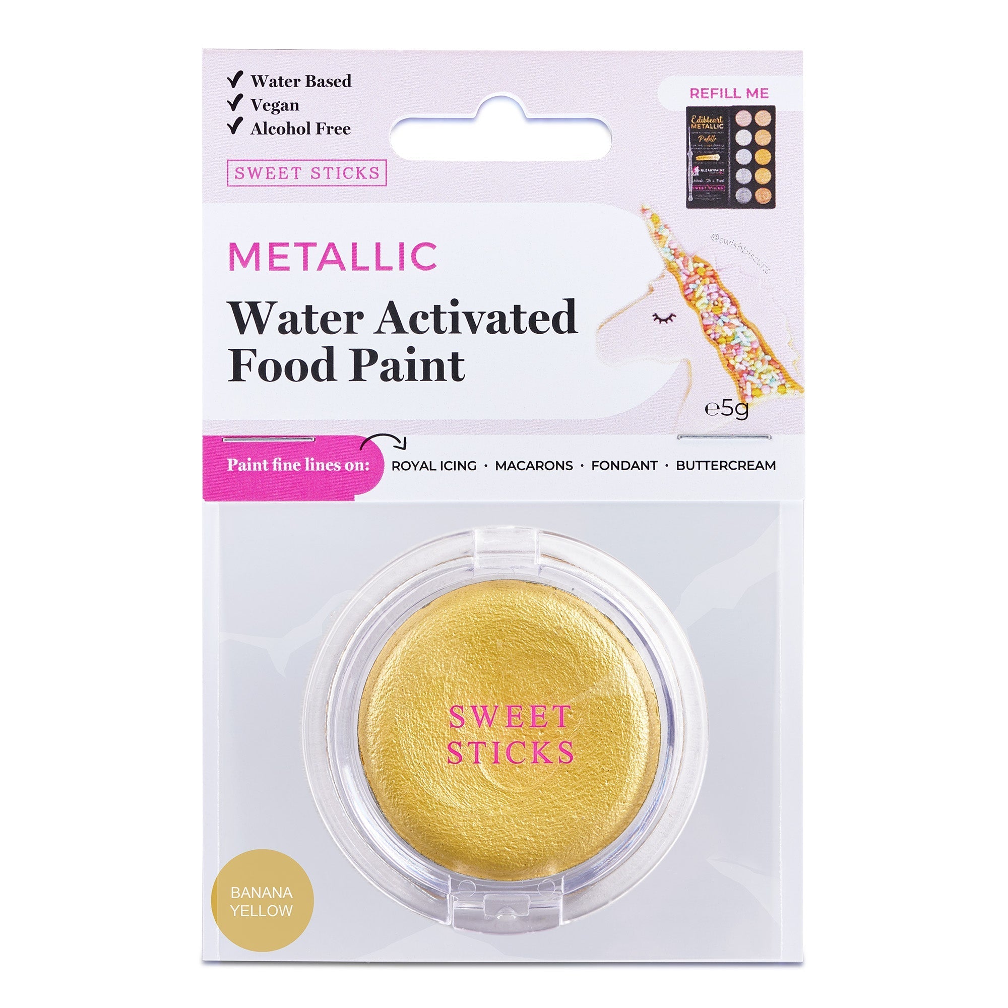 Water Activated Edible Paints - Banana Yellow