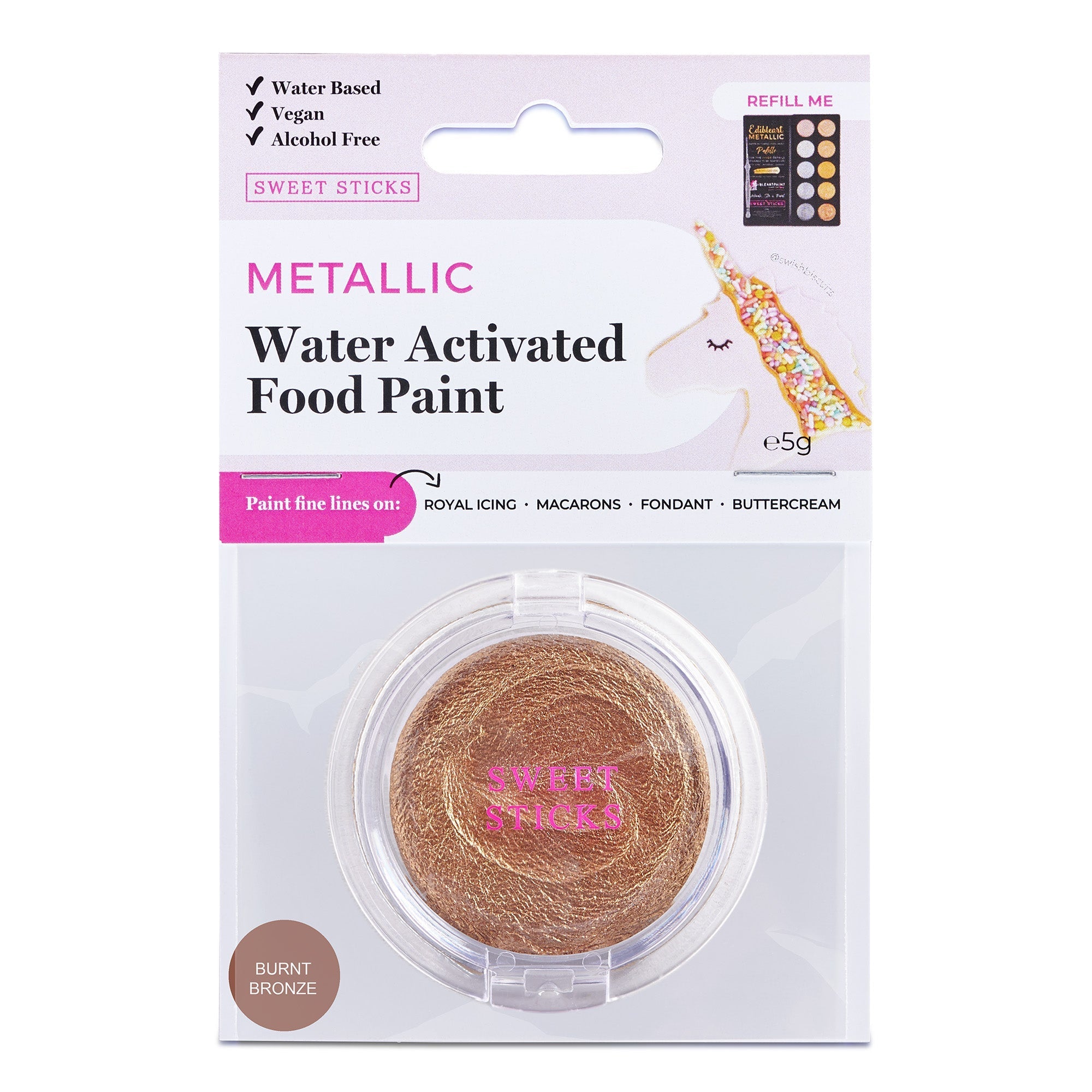 Water Activated Edible Paints - Burnt Bronze