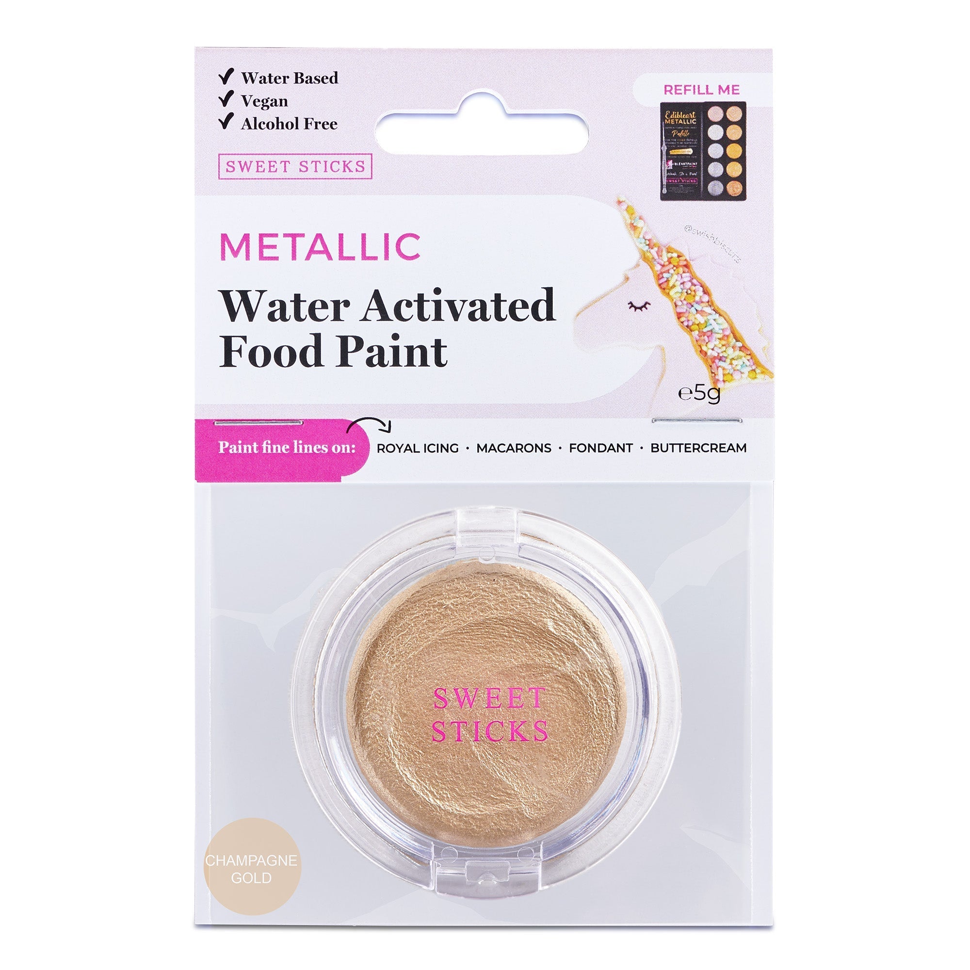 Water Activated Edible Paints - Champagne Gold