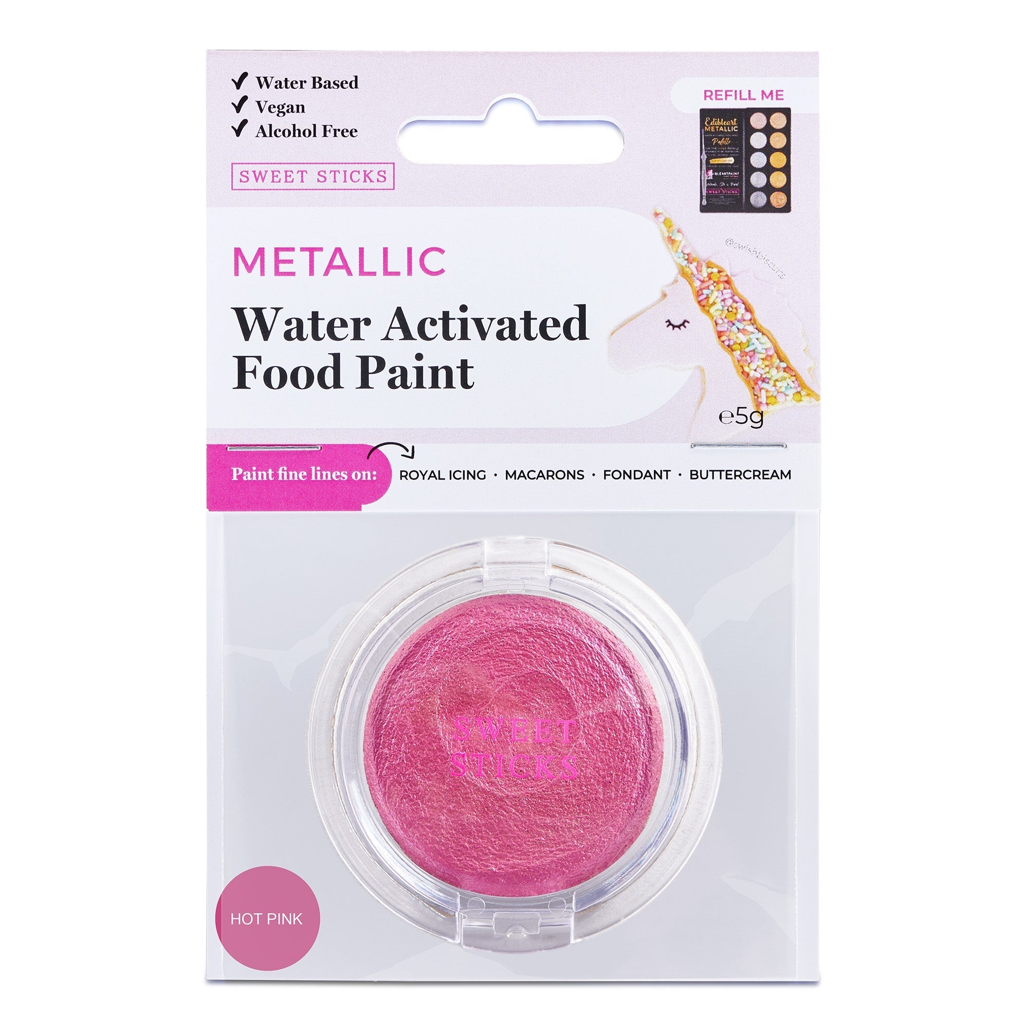 Water Activated Edible Paints - Hot Pink