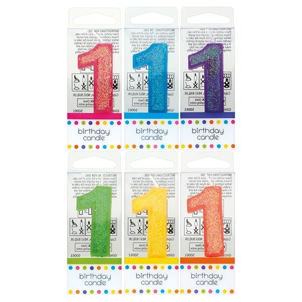 Sparkly Mini Numeral Birthday Cake Candle