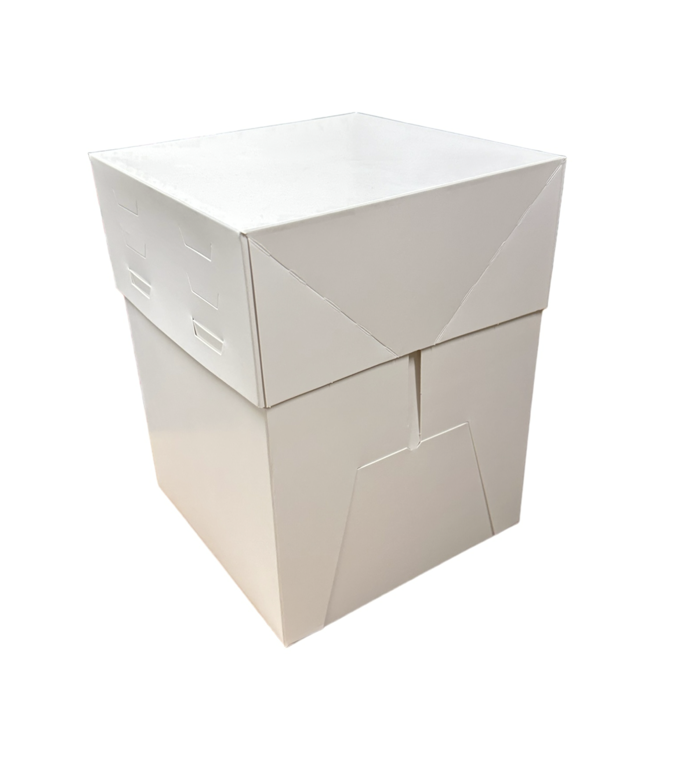 Adjustable Tall White Wedding Cake Box 12 x 12 x 8-12 Inches