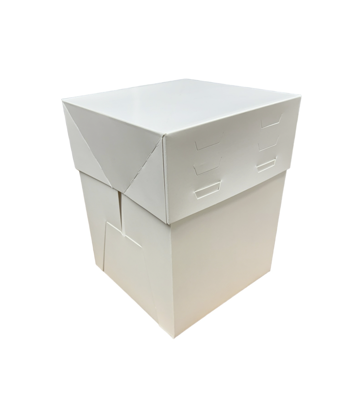 Adjustable Tall White Wedding Cake Box 12 x 12 x 8-12 Inches