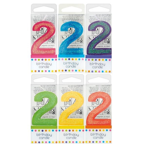 Sparkly Mini Numeral Birthday Cake Candle