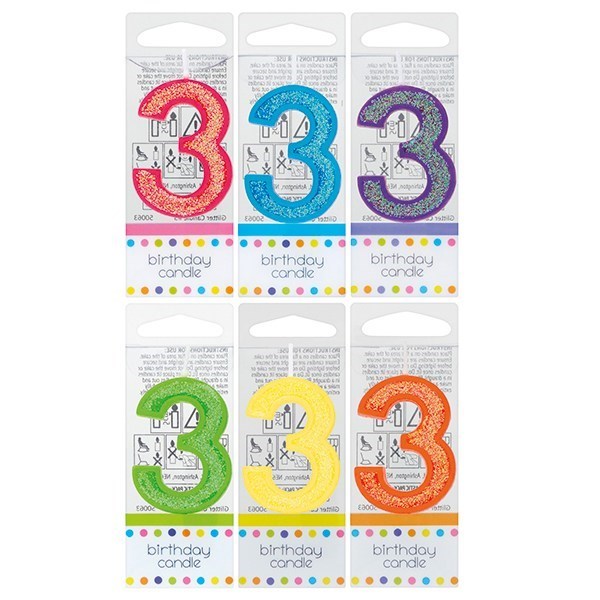 Sparkly Mini Numeral Birthday Cake Candle