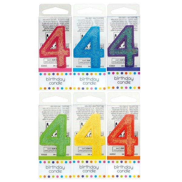 Sparkly Mini Numeral Birthday Cake Candle